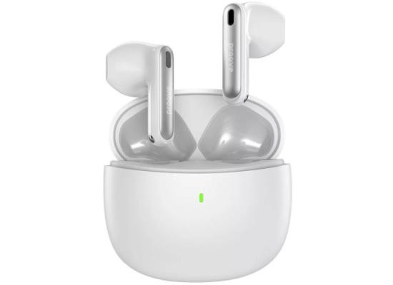 Proove INTRO TWS Earphones, ENC, Touch Control, Compact Size, Fast Charging, IPX4 Water Resistance, Bluetooth 5.3, up to 6 Hours - White